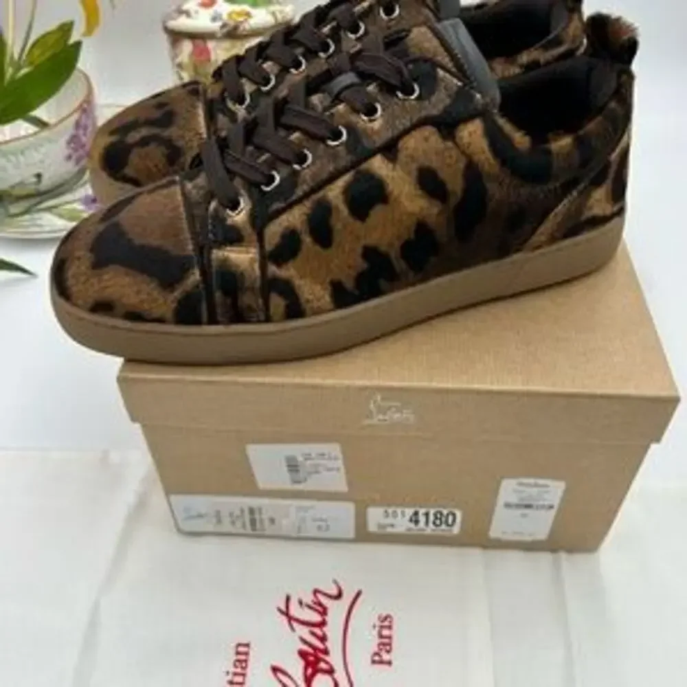 SOLD Christian Louboutin leopard affect low top sneakers size 42 made in Italy - Picture 10 of 13